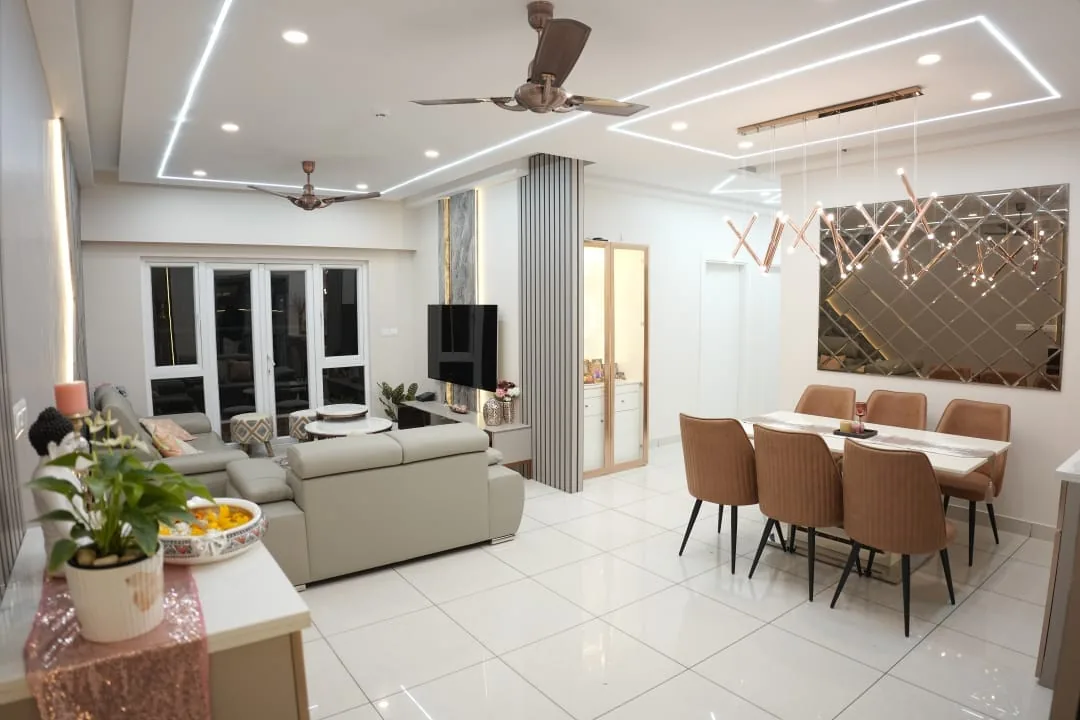 Open-plan living and dining after handover